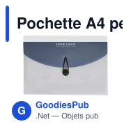 Pochette A4 personnalisable en PP avec logo - modèle Louise - Miniature 3