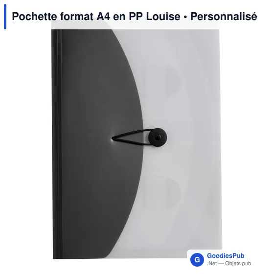 Pochette A4 personnalisable en PP avec logo - modèle Louise - Image 4