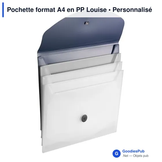 Pochette A4 personnalisable en PP avec logo - modèle Louise - Image 6