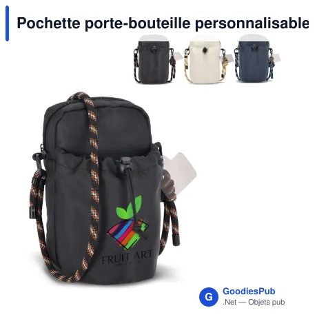 Pochette porte-bouteille personnalisable sangle paracorde avec logo - Hydrate