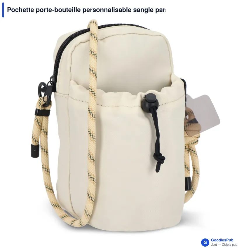 Pochette porte-bouteille personnalisable sangle paracorde avec logo - Hydrate - Image 2