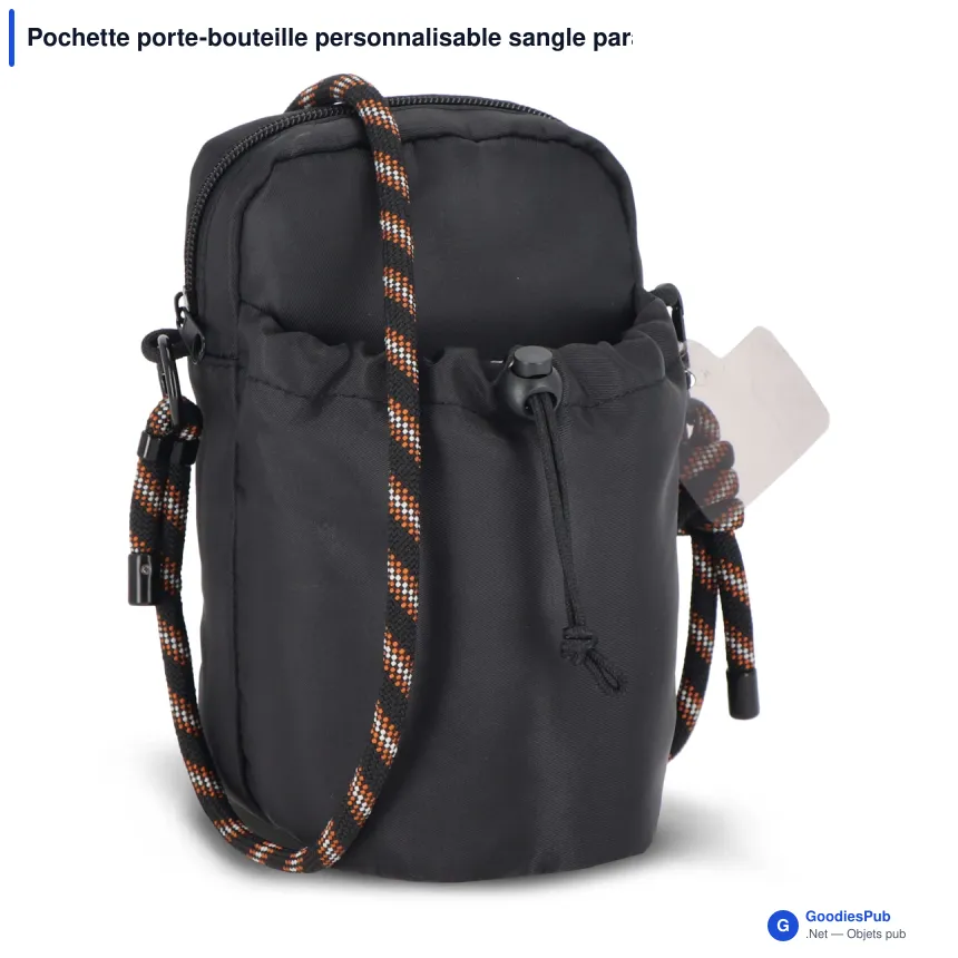 Pochette porte-bouteille personnalisable sangle paracorde avec logo - Hydrate - Image 3
