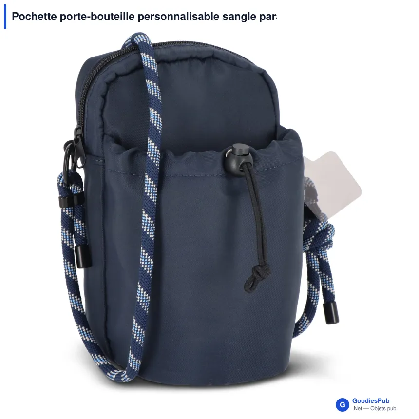 Pochette porte-bouteille personnalisable sangle paracorde avec logo - Hydrate - Image 4