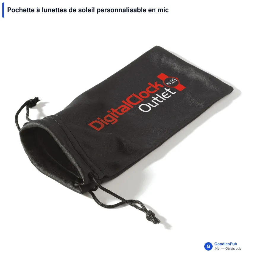 Pochette à lunettes de soleil personnalisable en microfibre avec logo - Image 1