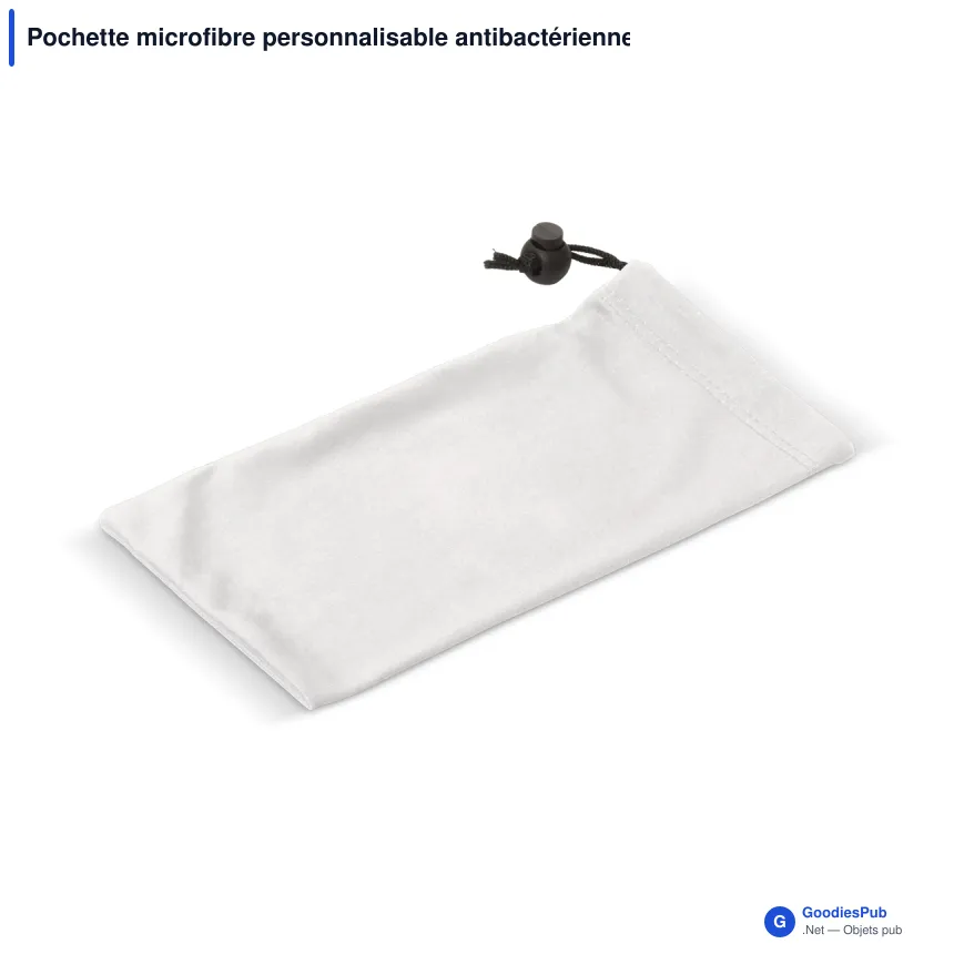 Pochette microfibre personnalisable antibactérienne avec logo - 9 x 18 cm - Image 2