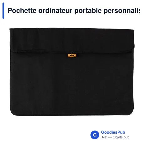 Pochette ordinateur portable personnalisable en coton - modèle Dirkavec logo