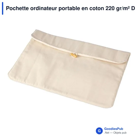 Pochette ordinateur portable personnalisable en coton - modèle Dirkavec logo - Image 3