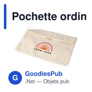 Pochette ordinateur portable personnalisable en coton - modèle Dirkavec logo - Miniature 5