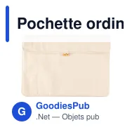 Pochette ordinateur portable personnalisable en coton - modèle Dirkavec logo - Miniature 6