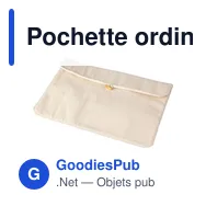 Pochette ordinateur portable personnalisable en coton - modèle Dirkavec logo - Miniature 7