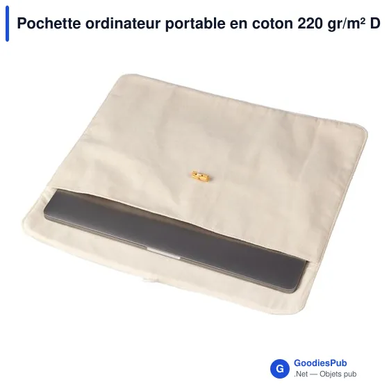 Pochette ordinateur portable personnalisable en coton - modèle Dirkavec logo - Image 8
