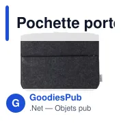 Pochette porte-ordinateur personnalisable en feutre rPET Emiliaavec logo - Miniature 1