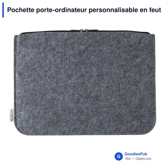 Pochette porte-ordinateur personnalisable en feutre rPET Emiliaavec logo - Image 4