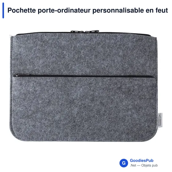 Pochette porte-ordinateur personnalisable en feutre rPET Emiliaavec logo - Image 5