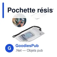 Pochette résistante à l'eau personnalisable en PVC avec logo - Transparente - Miniature 1
