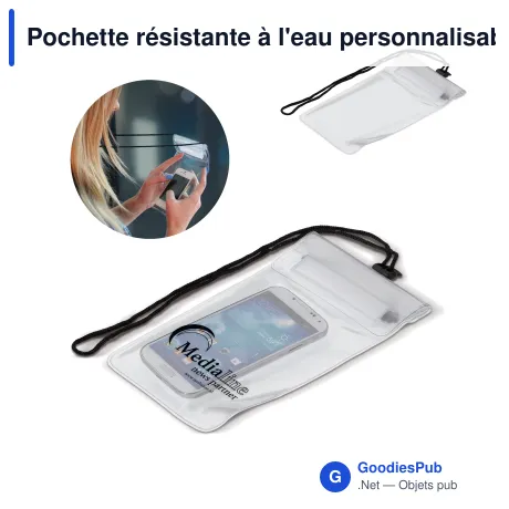 Pochette résistante à l'eau personnalisable en PVC avec logo - Transparente