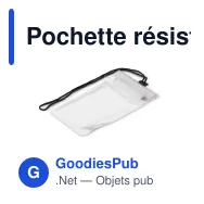 Pochette résistante à l'eau personnalisable en PVC avec logo - Transparente - Miniature 2