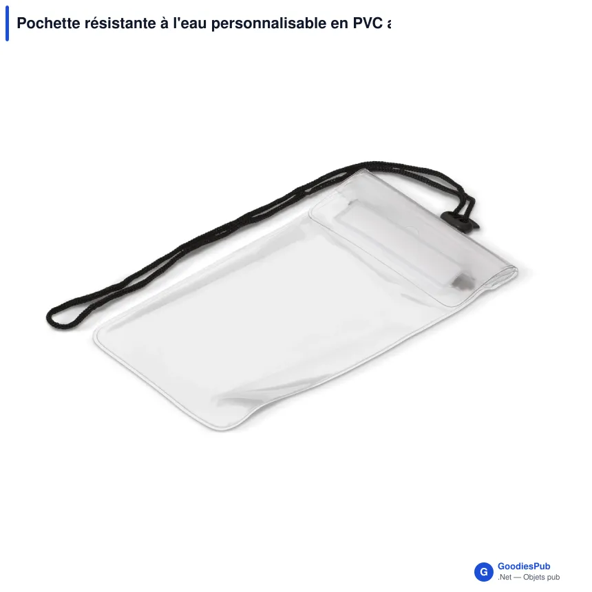 Pochette résistante à l'eau personnalisable en PVC avec logo - Transparente - Image 2