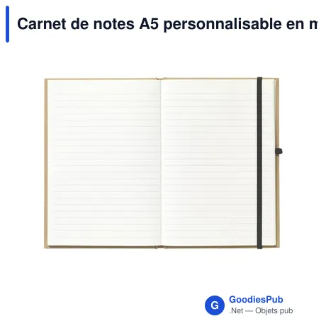 Carnet de notes A5 personnalisable en matériaux recyclés - Pocket ECOavec logo