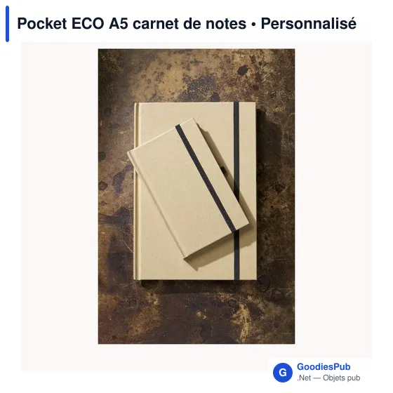 Carnet de notes A5 personnalisable en matériaux recyclés - Pocket ECOavec logo - Image 2