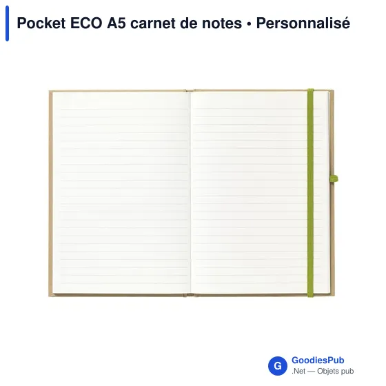 Carnet de notes A5 personnalisable en matériaux recyclés - Pocket ECOavec logo - Image 11