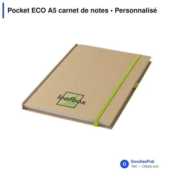 Carnet de notes A5 personnalisable en matériaux recyclés - Pocket ECOavec logo - Image 12