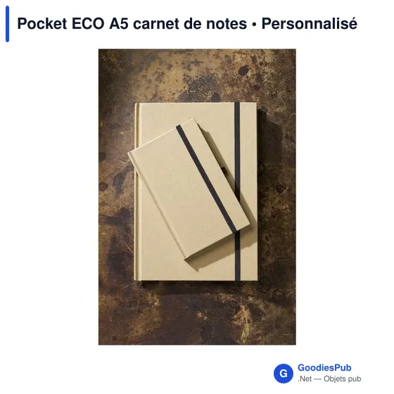 Carnet de notes A5 personnalisable en matériaux recyclés - Pocket ECOavec logo - Image 3