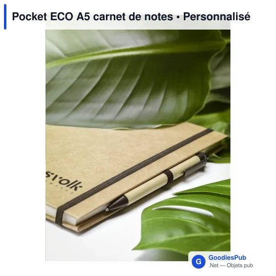 Carnet de notes A5 personnalisable en matériaux recyclés - Pocket ECOavec logo - Image 7