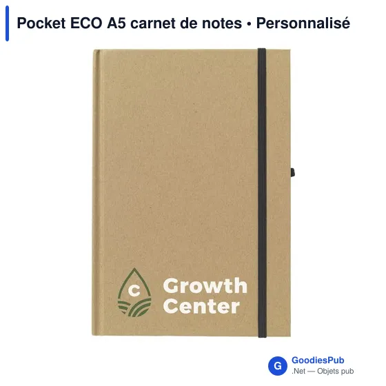 Carnet de notes A5 personnalisable en matériaux recyclés - Pocket ECOavec logo - Image 9