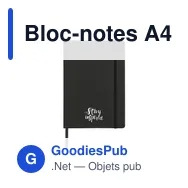 Bloc-notes A4 personnalisable avec logo - Pocket Notebook - Miniature 1