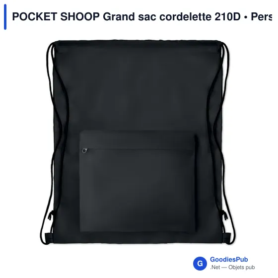 POCKET SHOOP Grand sac cordelette 210D - Image 3