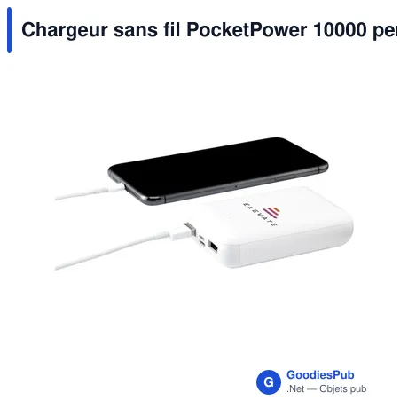 Chargeur sans fil PocketPower 10000 personnalisable avec logo