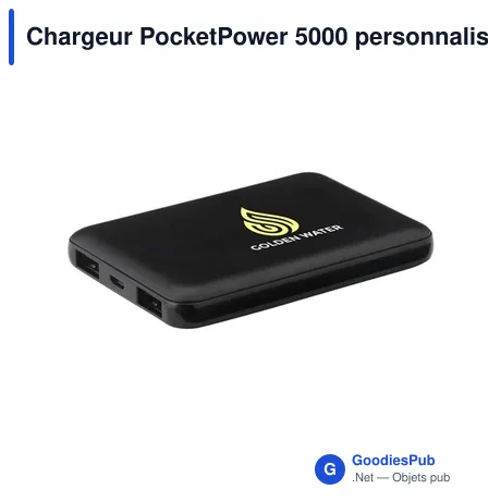 Chargeur PocketPower 5000 personnalisable avec logo