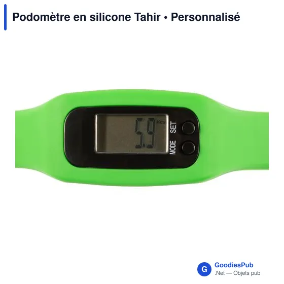 Podomètre en silicone personnalisable avec logo - Tahir - Image 11