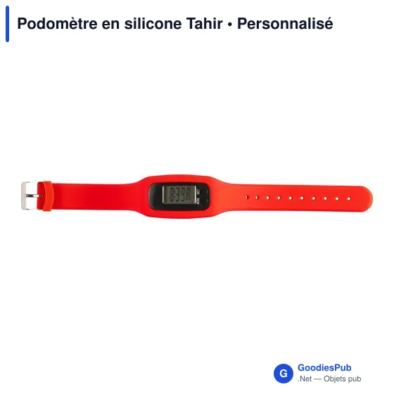 Podomètre en silicone personnalisable avec logo - Tahir - Image 8