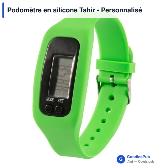 Podomètre en silicone personnalisable avec logo - Tahir - Image 9