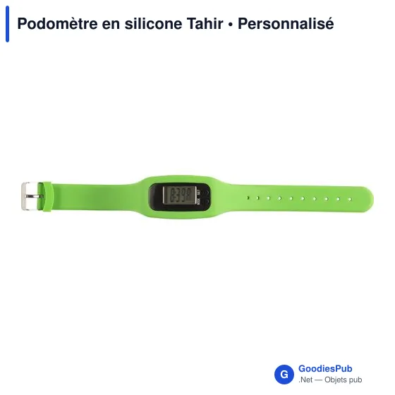 Podomètre en silicone personnalisable avec logo - Tahir - Image 10