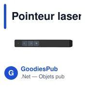 Pointeur laser personnalisable Manon avec logo pour présentations - Miniature 1