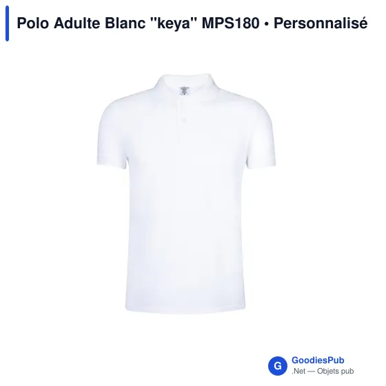 Polo Adulte Blanc "keya" MPS180 - Image 11