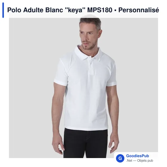 Polo Adulte Blanc "keya" MPS180 - Image 12