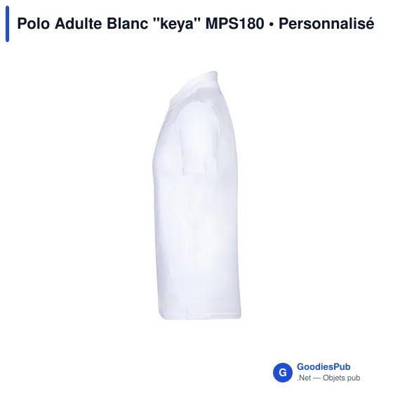 Polo Adulte Blanc "keya" MPS180 - Image 5
