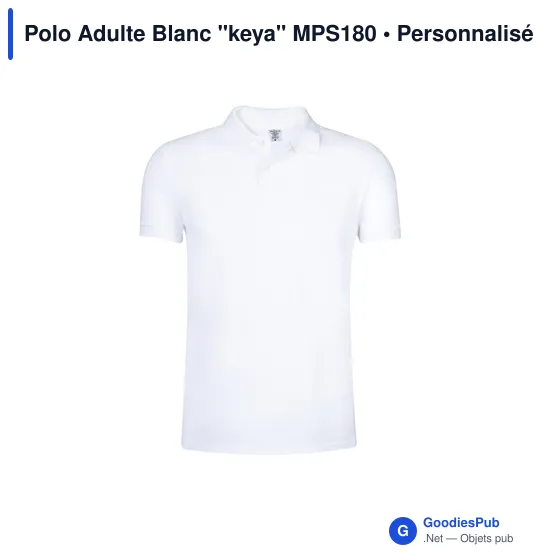 Polo Adulte Blanc "keya" MPS180 - Image 8