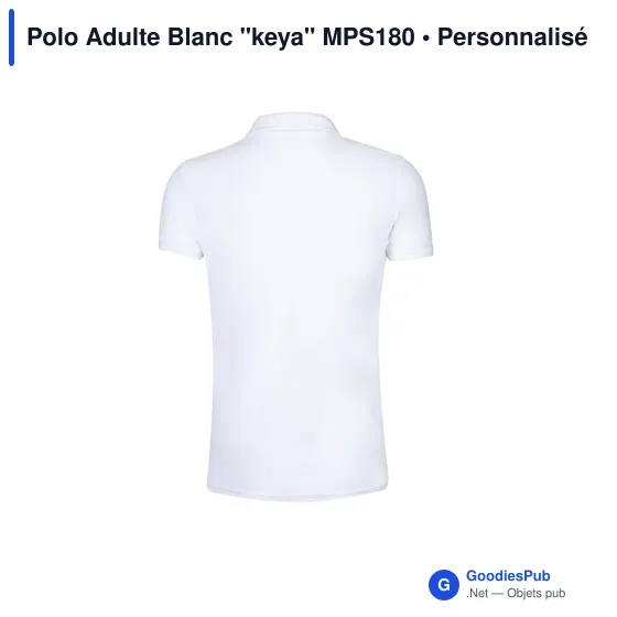 Polo Adulte Blanc "keya" MPS180 - Image 9