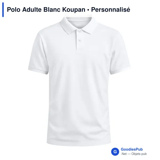 Polo Adulte Blanc Koupan - Image 9