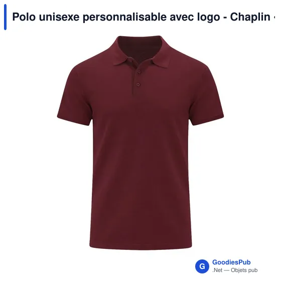 Polo unisexe personnalisable avec logo - Chaplin - Image 9
