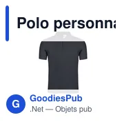 Polo personnalisé gris pour entreprise avec logo - Miniature 1