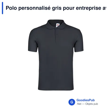 Polo personnalisé gris pour entreprise avec logo