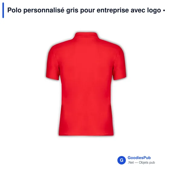 Polo personnalisé gris pour entreprise avec logo - Image 10