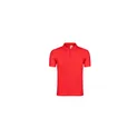 Variante rouge - Polo personnalisé gris pour entreprise avec logo