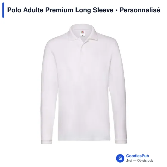 Polo personnalisé pour entreprise avec logo - modèle Premium Long Sleeve - Image 5